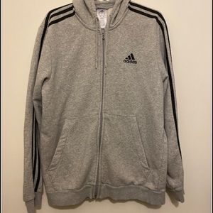ESSENTIALS FLEECE 3-STRIPES FULL-ZIP HOODIE